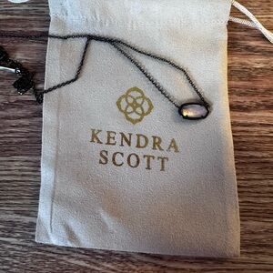 Kendra Scott Black Chain Necklace with Iridescent Gem